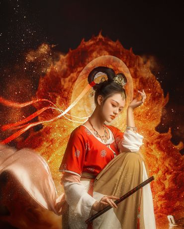 从敦煌画中走出来的美女~ 大家一起来飞天。