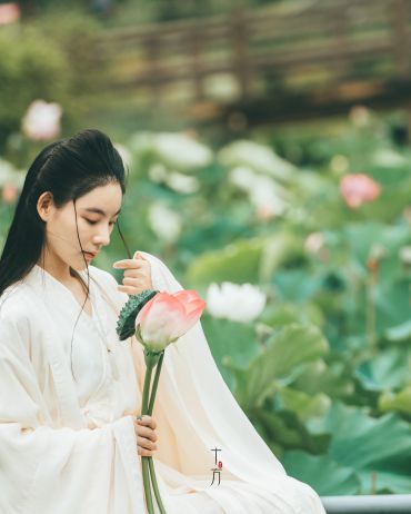 荷花人像