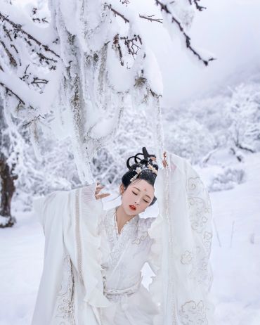 冻云宵遍岭，素雪晓凝华