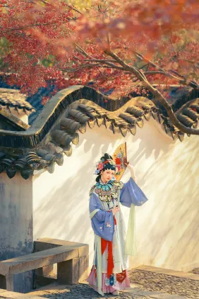 仿梁红玉戏曲 花时时