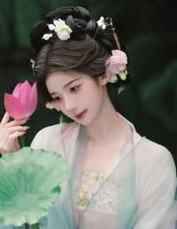 梦幻仙境中的少女与樱花