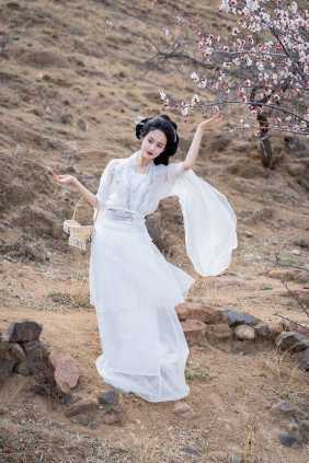 李二口长城杏花环境人像