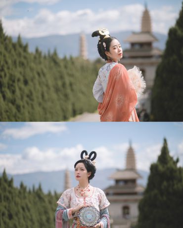 大理崇圣寺三塔汉服